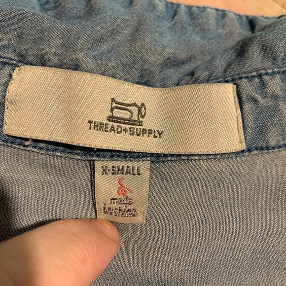 Thread + Supply lightweight denim chambray shirt dress. Like new! XS - Picture 3 of 4